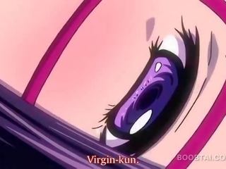 Anime diva in glasses working a hard dick