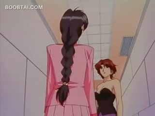 Cô gái tóc vàng hentai đồng tính nữ làm ngoài với một khá nư sinh