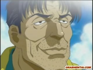 Attractive jap การ์ตูน วิสามัญ ระยำ และ ครีม พาย ใน the ชายหาด
