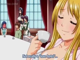 Randy hentai girls competing on best handjob in