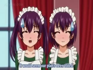 Đam mê hentai cô gái competing trên tốt nhất handjob trong bốn người